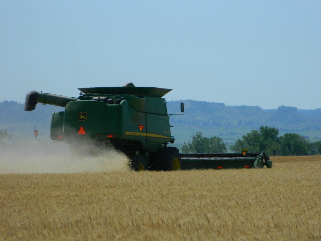 Wheat harvest along the Pine Ridge, Nebraska